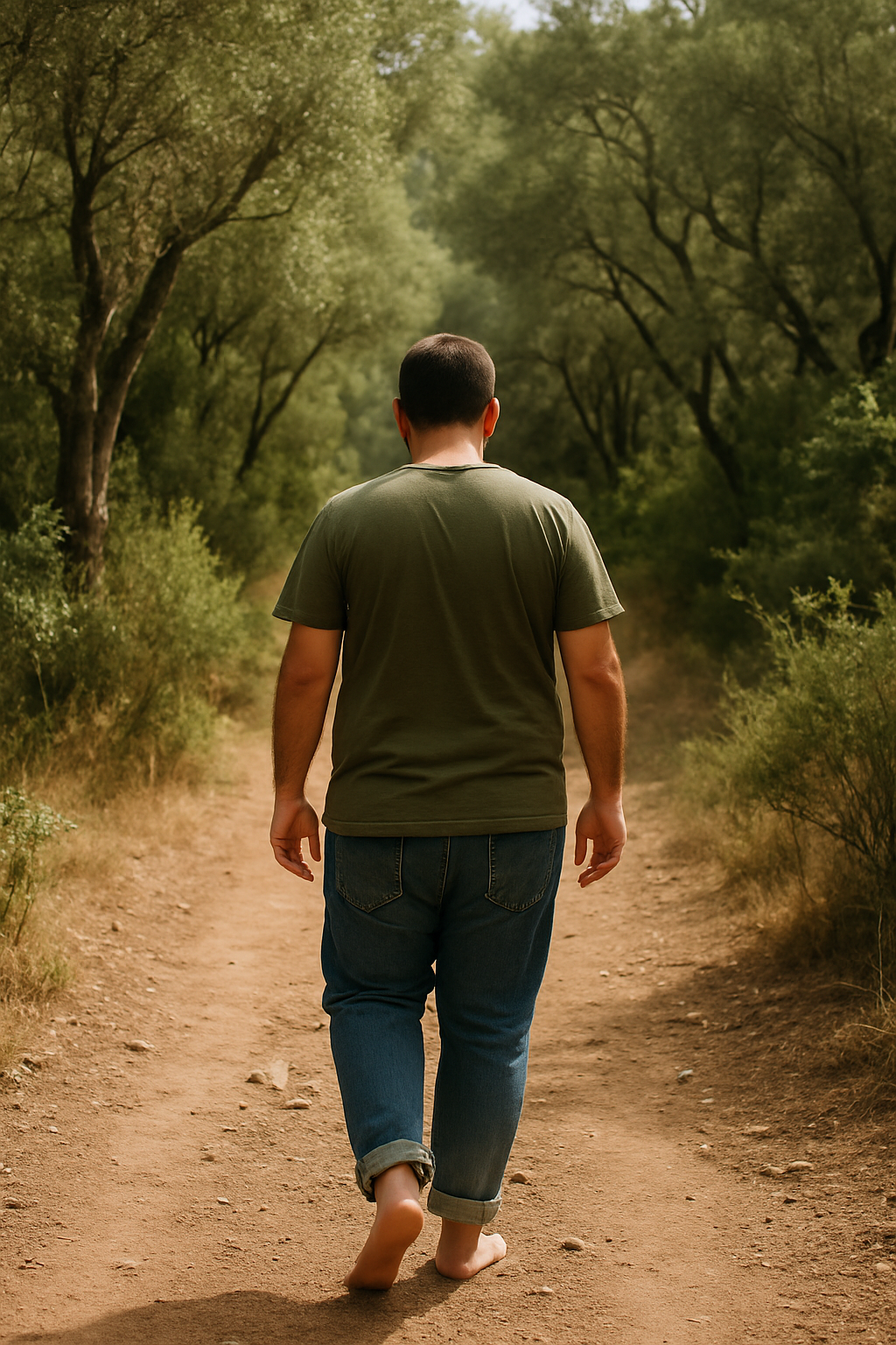 juanjo el programador web y social media de ecomagic camina por el campo