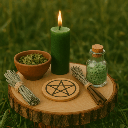 altar verde de la buena suerte de ecomagic