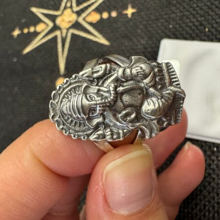 anillo ajustable de plata de ley de la diosa Ganesha ecomagic