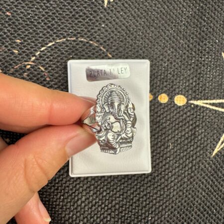 anillo ajustable de plata de ley de la diosa Ganesha ecomagic