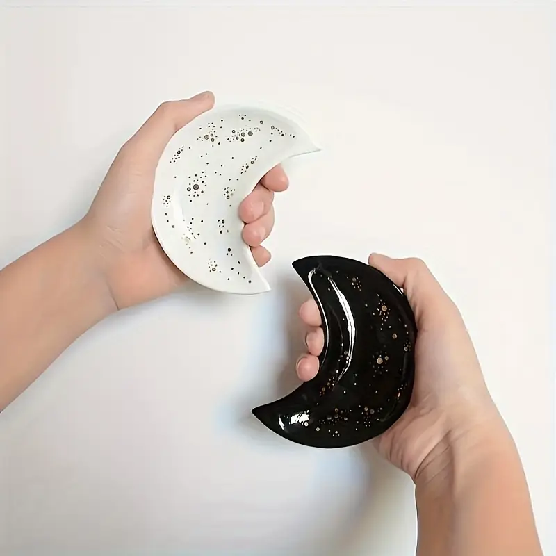 Plato de cerámica "Luna Blanca" para joyas o piedras - Imagen 4