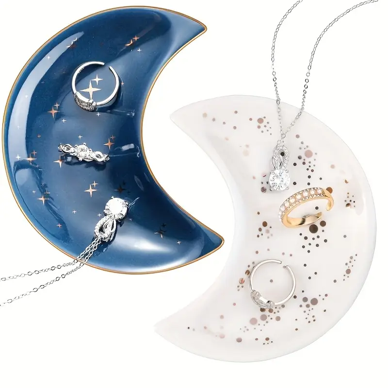 Plato de cerámica "Luna Blanca" para joyas o piedras - Imagen 3