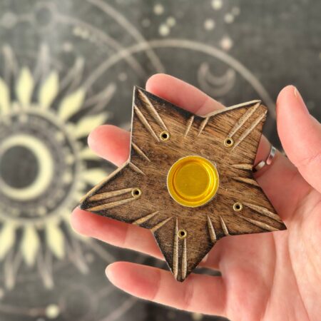 incensario de madera tallada para conos y barillas ecomagic