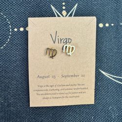pendientes de bisutería dorados del horóscopo virgo