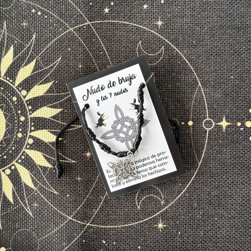 pulsera de 7 nudos con nudo de bruja ecomagic