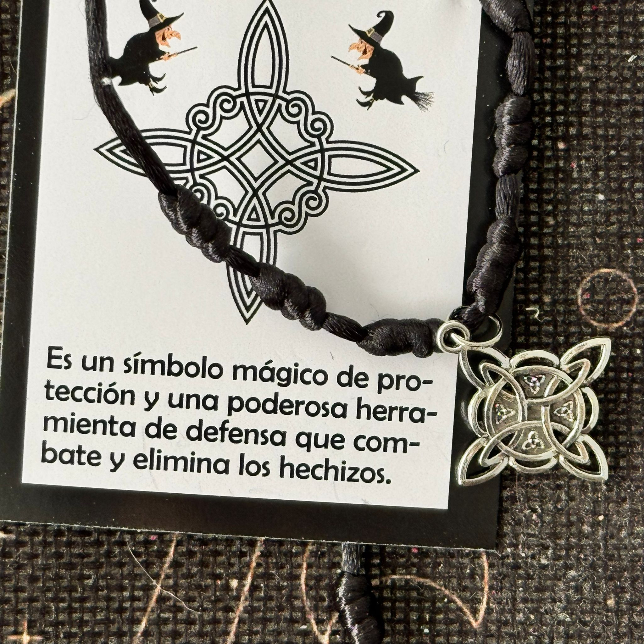pulsera de 7 nudos con nudo de bruja ecomagic