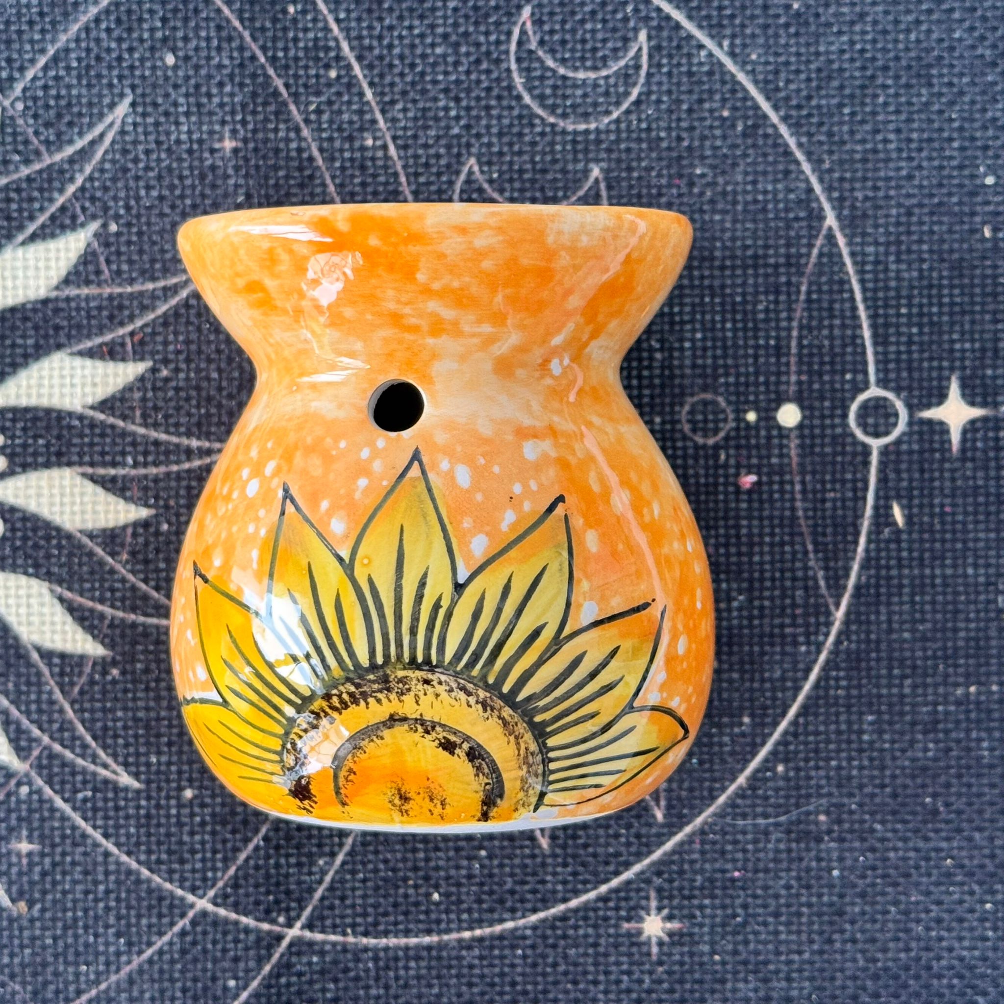 quemador de aceites de girasol otoñal de ceramica ecomagic