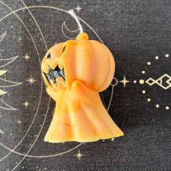 vela artesanal de soja calabaza fantasma de halloween
