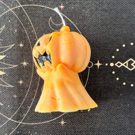 vela artesanal de soja calabaza fantasma de halloween