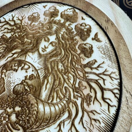 altar de madera redondo para demeter artesanal ecomagic