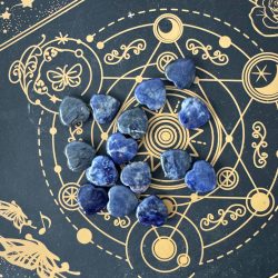 corazón de sodalita azul natural tallados ecomagic