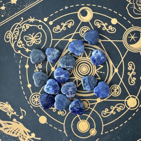 corazón de sodalita azul natural tallados ecomagic