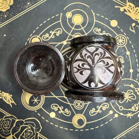 Quemador de aceites de mármol marrón de árbol de la vida