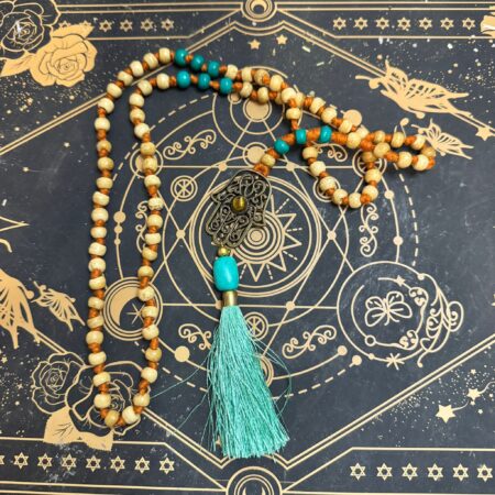 Mala Tibetano con Mano de Fátima y Ojo de Tigre