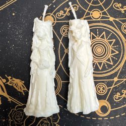 Candelabros "Hasta que la muerte nos separe" ofrenda de amor - Vela de soja artesanal