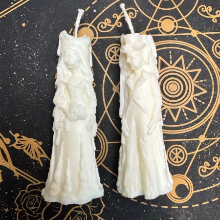 Candelabros "Hasta que la muerte nos separe" ofrenda de amor - Vela de soja artesanal