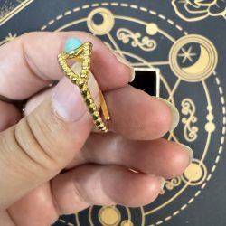 Anillo Protector “Ojo de Horus” con Turquesa – Acero inoxidable ajustable