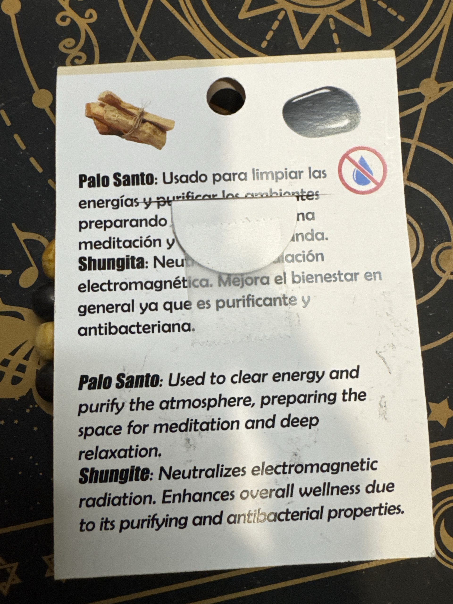 Pulsera de Palo Santo y Shungita - Imagen 2
