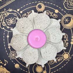 Portavelas metálico flor de loto