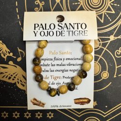 Pulsera de Palo Santo y Ojo de Tigre