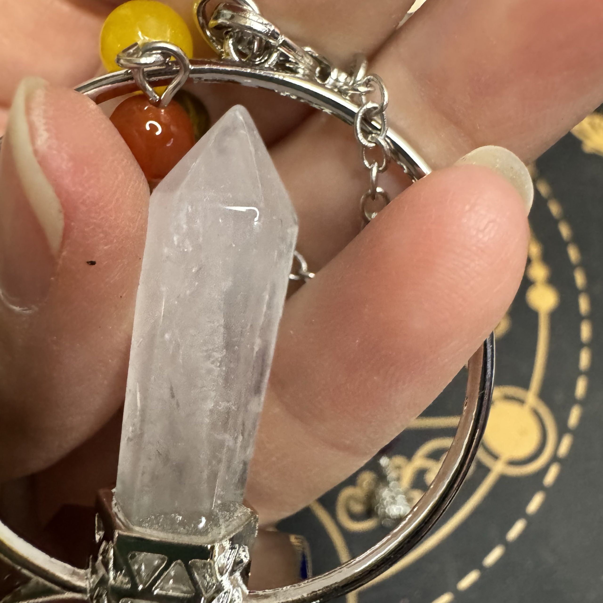 Péndulo de los 7 Chakras con Doble Punta de Cuarzo Blanco – Equilibrio y Armonía - Imagen 5